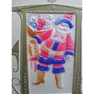 Santa Vintage Postcard Raised Image 3-D Art Christmas Embossed Antique Original